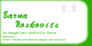 barna moskovits business card